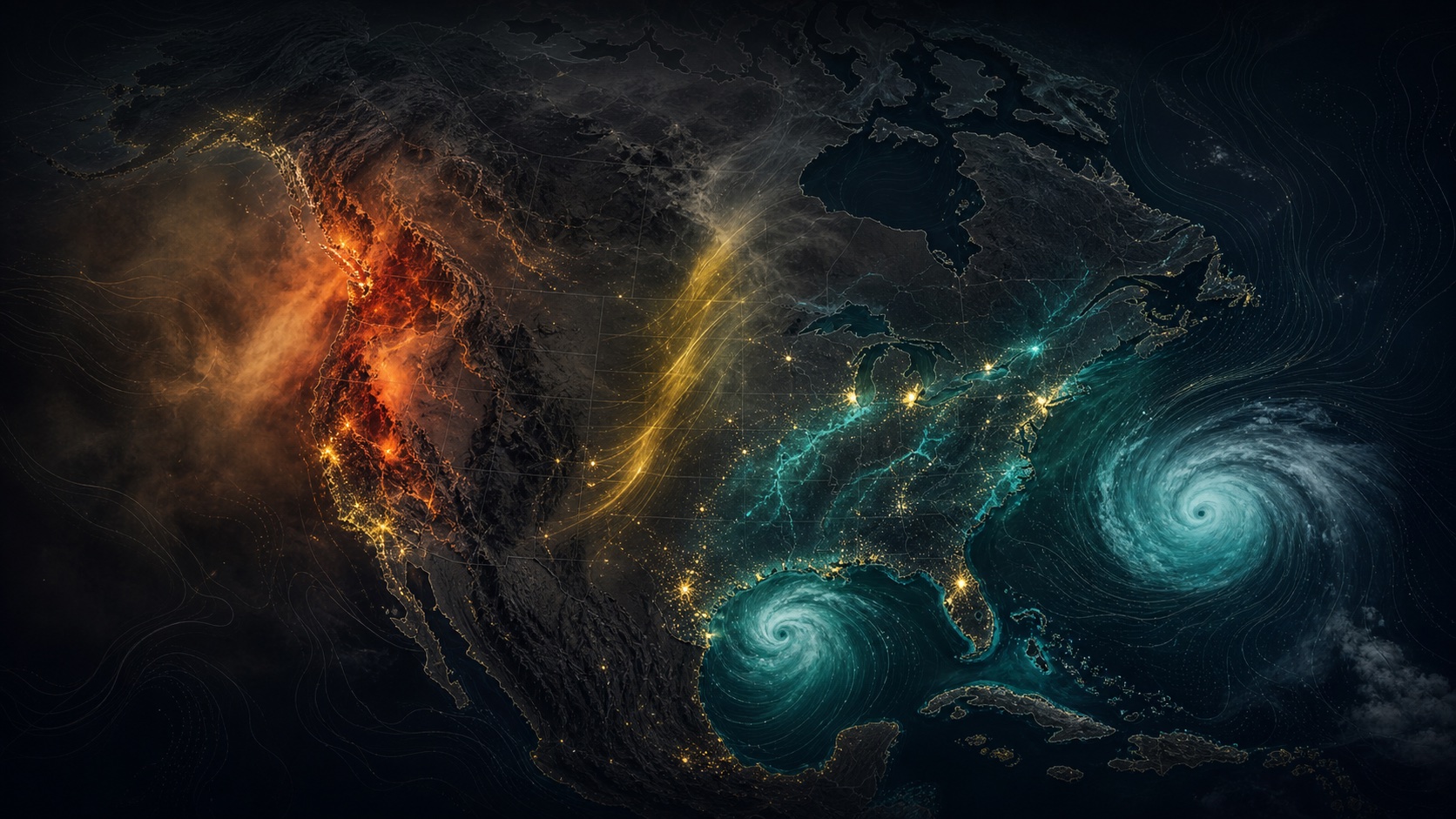 Stylized North America hazard context map